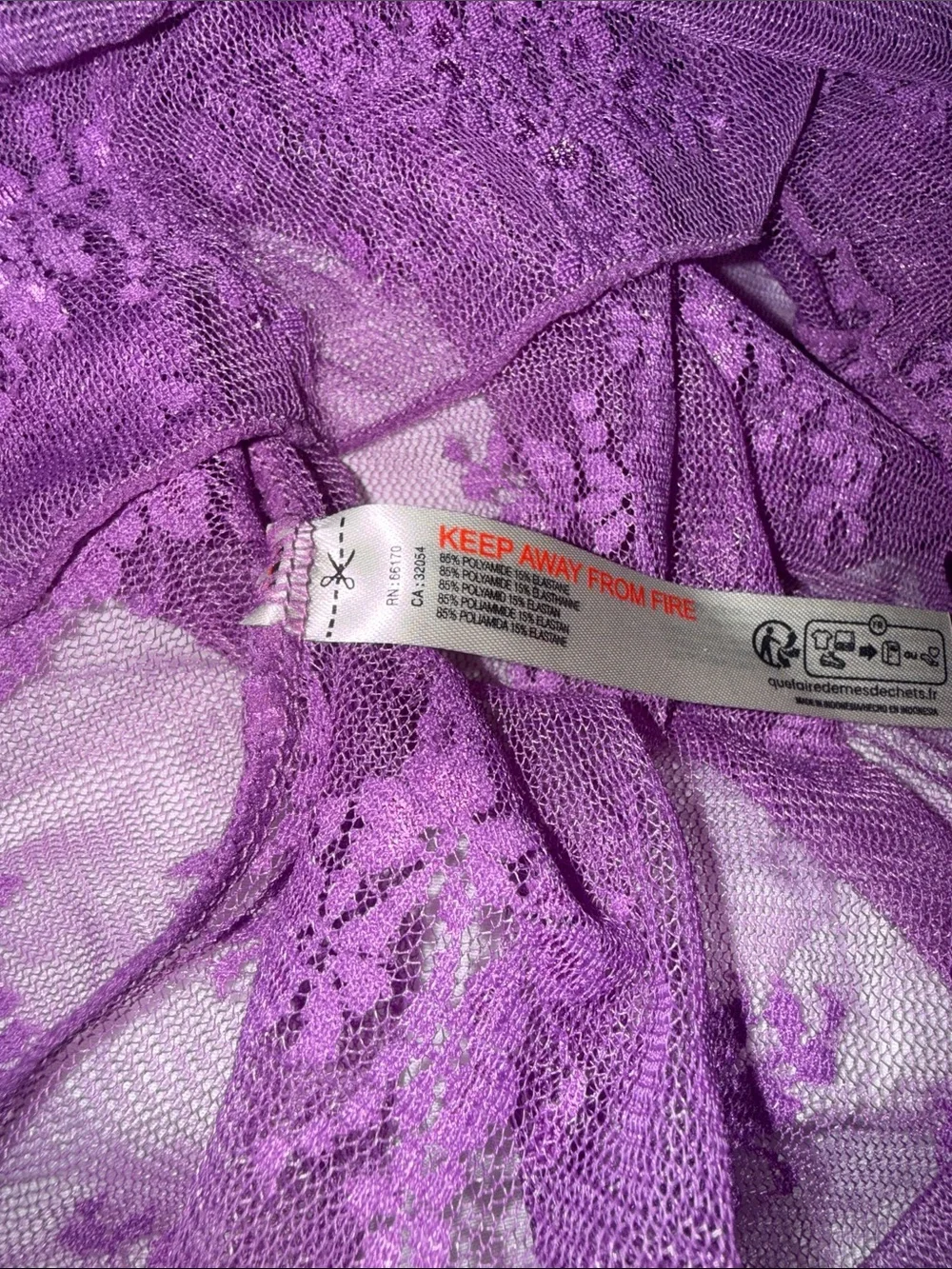 NWOT  Free People Lady Lux Layering Sheer Lace Long-Sleeve Top Lilac combo Small